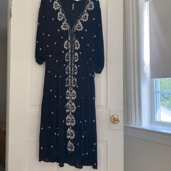 Free People Embroidered Fable Midi Dress